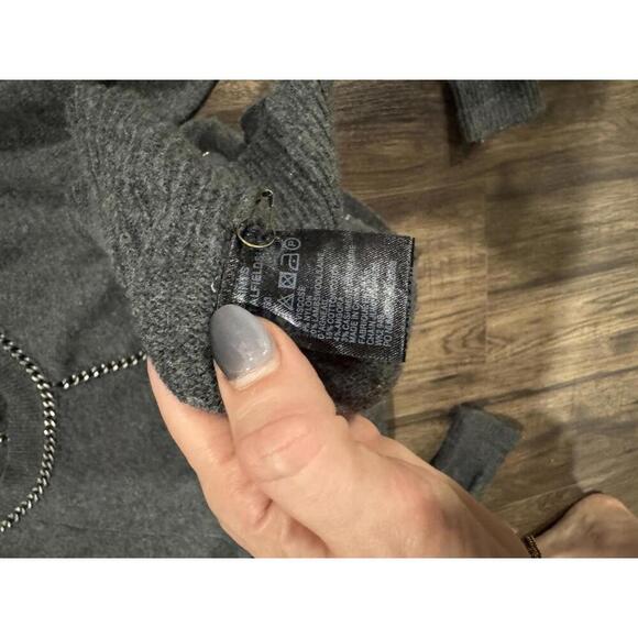 Allsaints Wool/Cashmere Chain Jumper Sweater Tunic Charcoal gray sz US6 - Picture 4 of 6